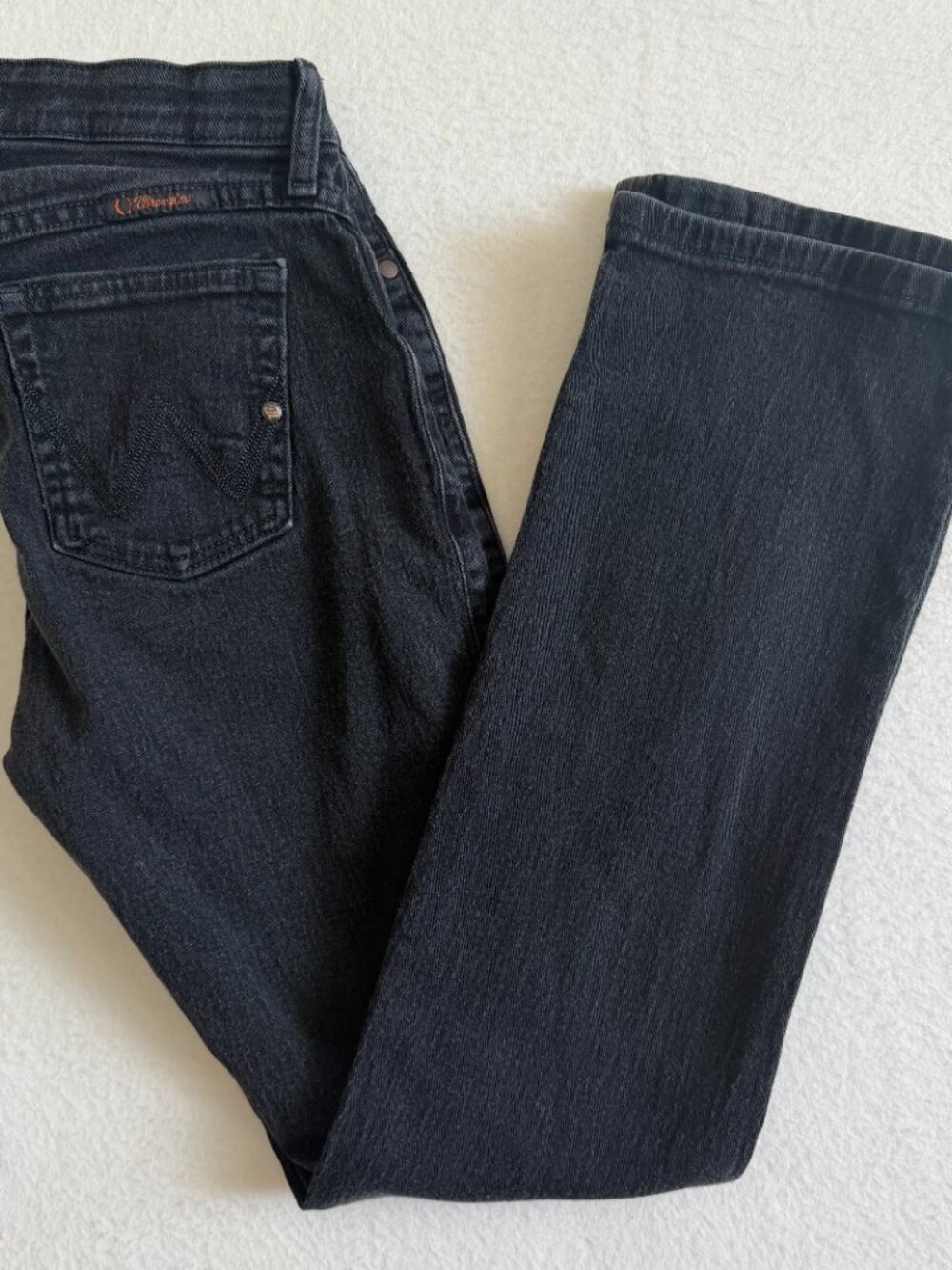 Wrangler Q-Baby Jeans Women's Size 7/8x32 Black Bootcut No Gap Waistband